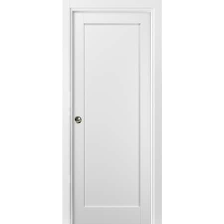 Sartodoors Pocket Interior Door, 30" x 80", White QUADRO4111PD-WS-30